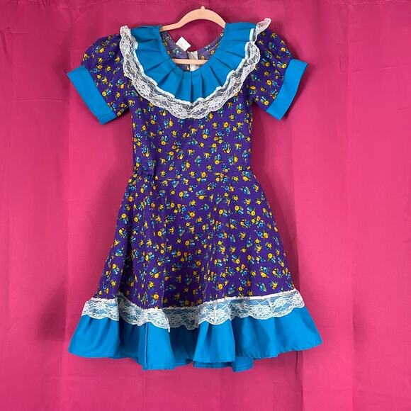 Unbranded Floral and lace ruffled twirly fit and flare dress, size xs - Picture 2 of 8